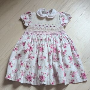 Smocked 100% Cotton Lined Floral Dress